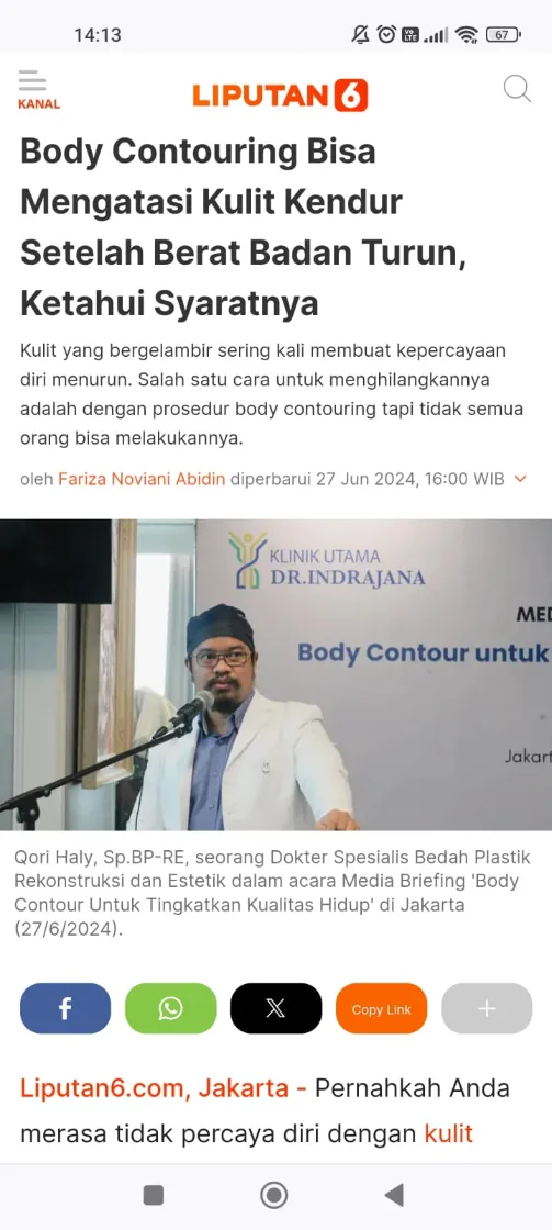 Liputan Media - Klinik Bedah Plastik - Klinik Utama DR Indrajana