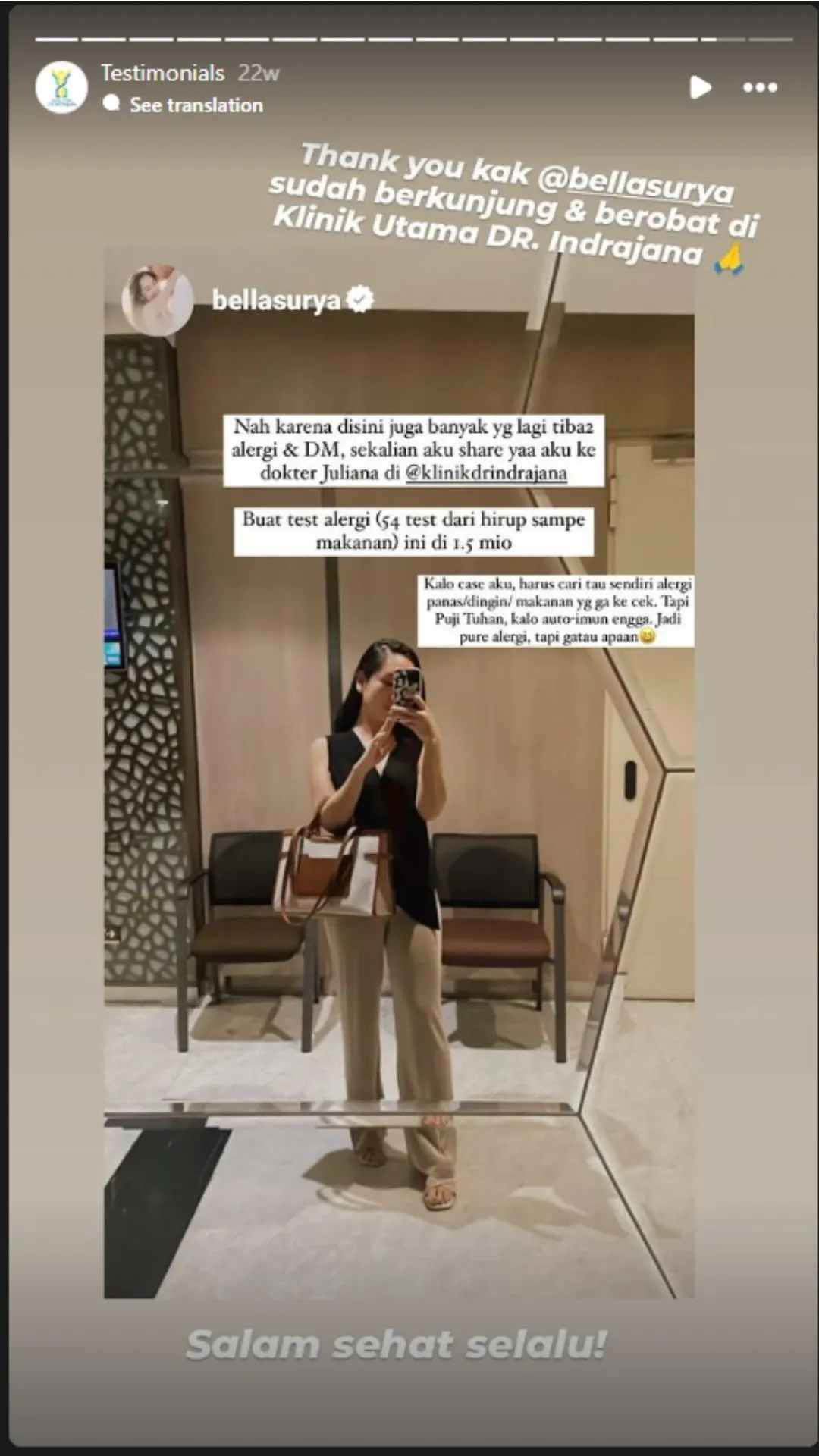 Testimonial Pasien - Klinik Utama DR Indrajana